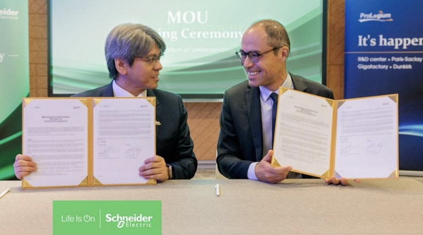 SCHNEIDER ELECTRIC TO DEVELOP SMART MANUFACTURING TECHNOLOGIES FOR PROLOGIUM’S BATTERY GIGAFACTORY IN FRANCE